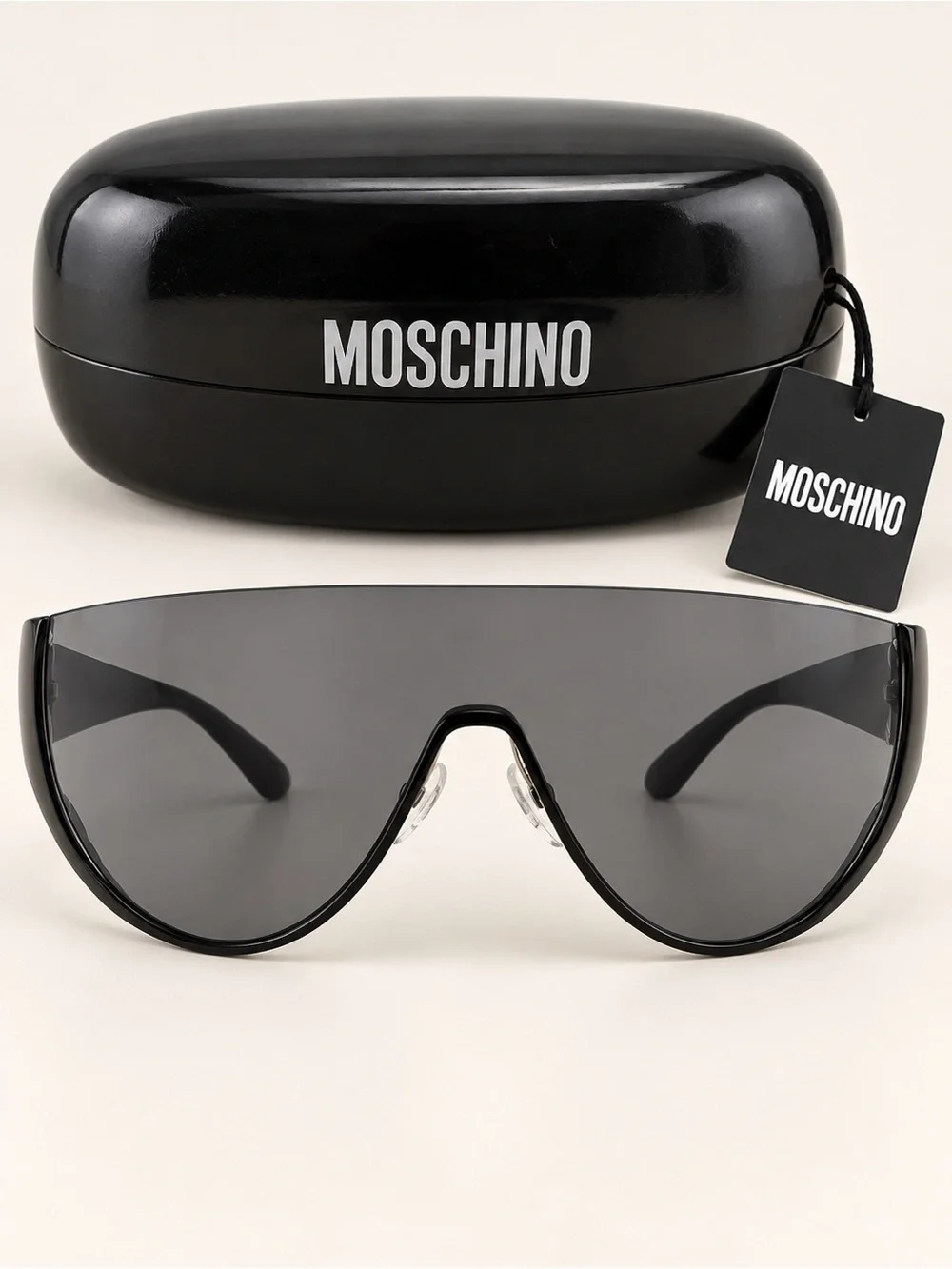 Moschino Black Men's Sunglasses Temple Arm with Logo
